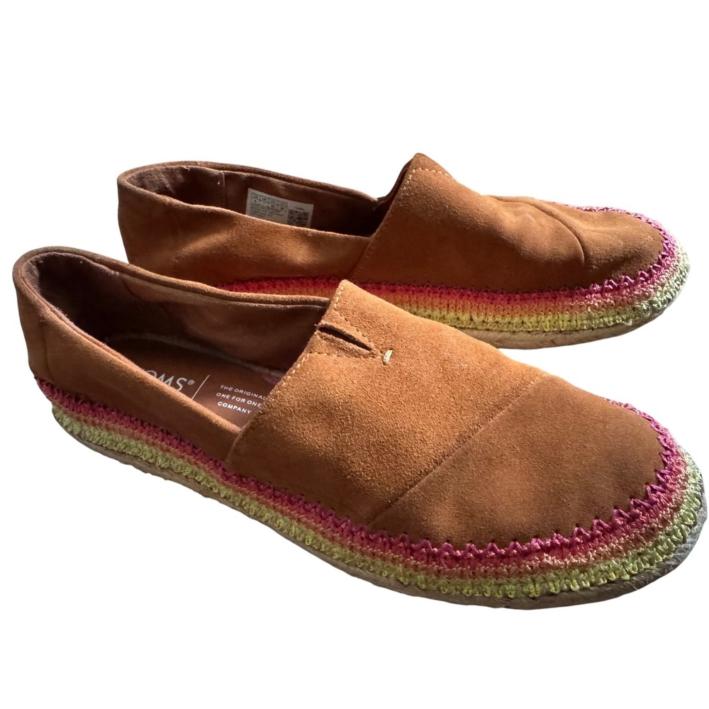 TOMS‎ Alpargata Espadrille Suede Brown Shoes Size 9